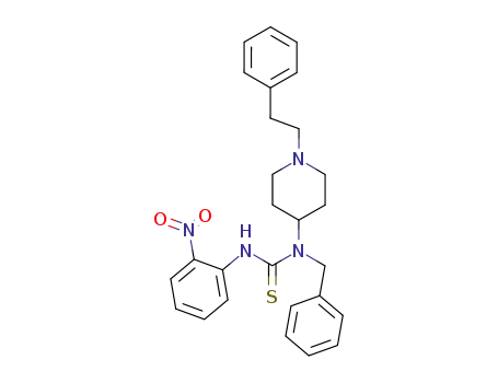 Molecular Structure of 73733-87-6 (Thiourea,
N'-(2-nitrophenyl)-N-[1-(2-phenylethyl)-4-piperidinyl]-N-(phenylmethyl)-)