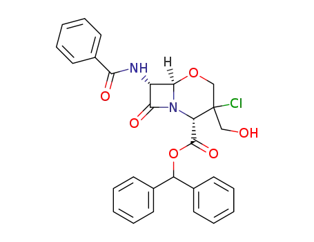 (2S,6R,7R)-7-Benzoylamino-3-chloro-3-hydroxymethyl-8-oxo-5-oxa-1-aza-bicyclo[4.2.0]octane-2-carboxylic acid benzhydryl ester