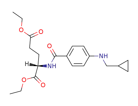 Molecular Structure of 97280-20-1 (diethyl N-<4-<(cyclopropylmethyl)amino>benzoyl>-L-glutamate)