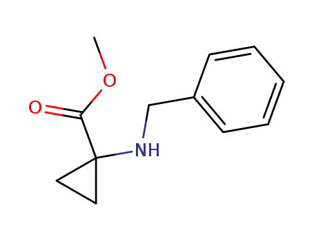 Molecular Structure of 119111-70-5 (Cyclopropanecarboxylic acid, 1-[(phenylmethyl)amino]-, methyl ester (9CI))