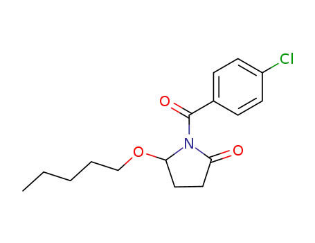 Molecular Structure of 136410-18-9 (1-[(4-chlorophenyl)carbonyl]-5-(pentyloxy)pyrrolidin-2-one)