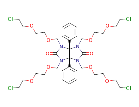Molecular Structure of 111380-78-0 (Imidazo[4,5-d]imidazole-2,5(1H,3H)-dione,
1,3,4,6-tetrakis[(2-chloroethoxy)methyl]tetrahydro-3a,6a-diphenyl-, cis-)