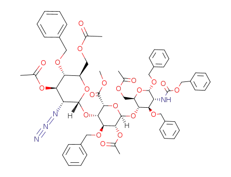 benzyl O-(3,6-di-O-acetyl-2-azido-4-O-benzyl-2-deoxy-α-D-glucopyranosyl)-(1->4)-O-(methyl 2-O-acetyl-3-O-benzyl-α-L-idopyranosyluronate)-(1->4)-6-O-acetyl-3-O-benzyl-2-(benzyloxycarbonyl)amino-2-deoxy-α-D-glucopyranoside