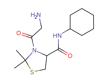 Molecular Structure of 144686-14-6 (4-Thiazolidinecarboxamide, 3-(aminoacetyl)-N-cyclohexyl-2,2-dimethyl-)