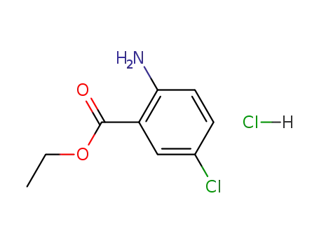 Molecular Structure of 130408-01-4 (ethyl 2-amino-5-chloro-benzoate hydrochloride)