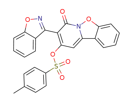 Molecular Structure of 84637-44-5 (Toluene-4-sulfonic acid 7-benzo[d]isoxazol-3-yl-8-oxo-8H-9-oxa-8a-aza-fluoren-6-yl ester)