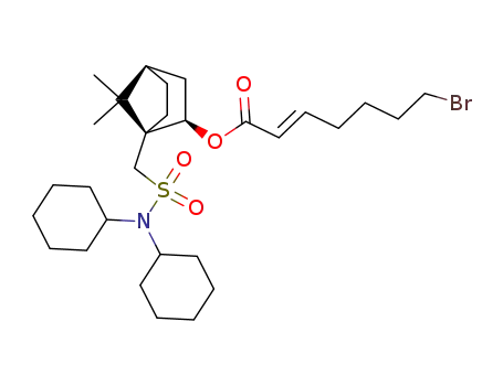 Molecular Structure of 162732-80-1 (10-dicyclohexylsulfamoyl-D-isobornyl (E)-7-bromohept-2-enoate)