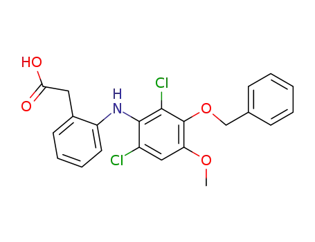 Benzeneacetic acid,
2-[[2,6-dichloro-4-methoxy-3-(phenylmethoxy)phenyl]amino]-
