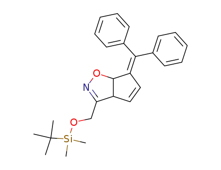 Molecular Structure of 109000-37-5 (6-Benzhydrylidene-3-(tert-butyl-dimethyl-silanyloxymethyl)-6,6a-dihydro-3aH-cyclopenta[d]isoxazole)