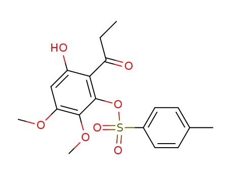 Molecular Structure of 134081-85-9 (Toluene-4-sulfonic acid 3-hydroxy-5,6-dimethoxy-2-propionyl-phenyl ester)