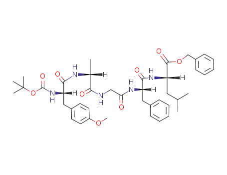 Molecular Structure of 94790-23-5 (L-Leucine,
N-[N-[N-[N-[N-[(1,1-dimethylethoxy)carbonyl]-O-methyl-L-tyrosyl]-D-alanyl
]glycyl]-L-phenylalanyl]-, phenylmethyl ester)