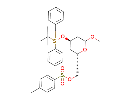2(RS)-methoxy-4(R)-(tert-butyldiphenylsiloxy)-6(S)-<<(p-tolylsulfonyl)oxy>methyl>tetrahydropyran