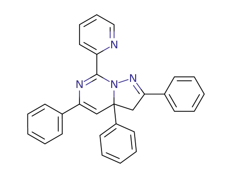 Molecular Structure of 81945-83-7 (7-(2-pyridyl)-2,3a,5-triphenyl-3a,8-dihydro-3H-pyrazolo<1,5-c>pyrimidine)