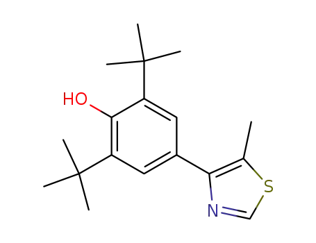 Molecular Structure of 84203-36-1 (Phenol, 2,6-bis(1,1-dimethylethyl)-4-(5-methyl-4-thiazolyl)-)