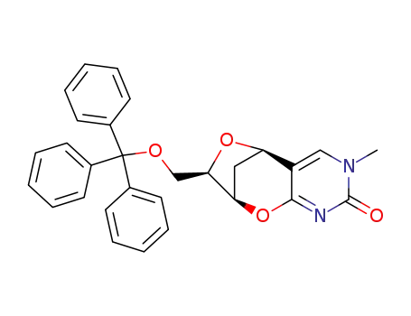 3',4-anhydro-5-(2-deoxy-5-O-trityl-β-D-threo-pentofuranosyl)-1-methyluracil