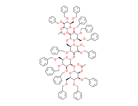 methyl 2,4-di-O-benzyl-(2-O-acetyl-3,4,6-tri-O-benzyl-D-mannopyranosyl-α-(1→2)-3,4,6-tri-O-benzyl-D-mannopyranosyl-α-(1→3))-(2-O-acetyl-3,4,6-tri-O-benzyl-D-mannopyranosyl-α-(1→2)-3,4,6-tri-O-benzyl-D-mannopyranosyl-α-(1→6))-α-D-mannopyranoside