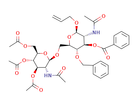 allyl 2-acetamido-6-O-(2-acetamido-3,4,6-tri-O-acetyl-2-deoxy-β-D-glucopyranosyl)-3-O-benzoyl-4-O-benzyl-2-deoxy-β-D-glucopyranoside