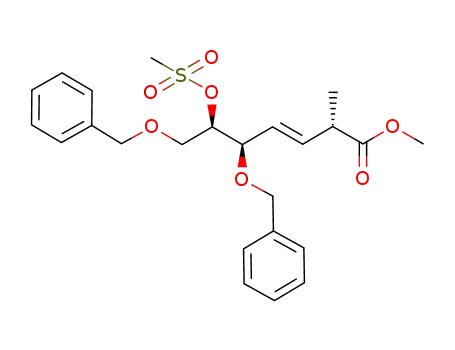 Methyl (E,5R,6R,2S)-5,7-bis(benzyloxy)-6-<(methylsulfonyl)oxy>-2-methyl-3-heptenoate
