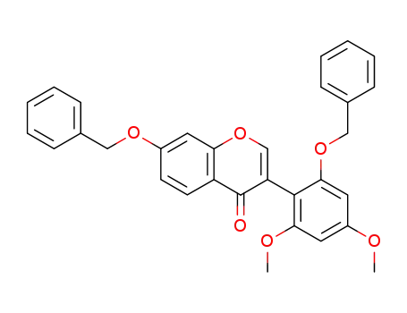 Molecular Structure of 89966-04-1 (4H-1-Benzopyran-4-one,
3-[2,4-dimethoxy-6-(phenylmethoxy)phenyl]-7-(phenylmethoxy)-)