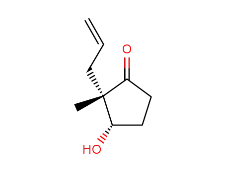 Molecular Structure of 72345-34-7 ((2S,3S)-(+)-2-ALLYL-3-HYDROXY-2-METHYLCYCLOPENTANONE))
