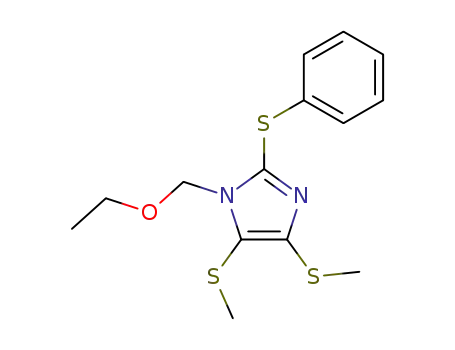 Molecular Structure of 81356-72-1 (1-ethoxymethyl-4,5-bis(methylthio)-2-phenylthioimidazole)