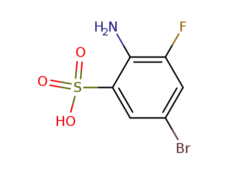 Molecular Structure of 86156-95-8 (2-amino-5-bromo-3-fluorobenzenesulphonic acid)