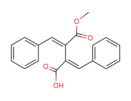 Molecular Structure of 121851-40-9 (Butanedioic acid, bis(phenylmethylene)-, monomethyl ester, (E,E)-)