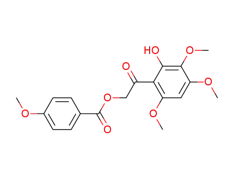 Molecular Structure of 116512-00-6 (Benzoic acid, 4-methoxy-,
2-(2-hydroxy-3,4,6-trimethoxyphenyl)-2-oxoethyl ester)