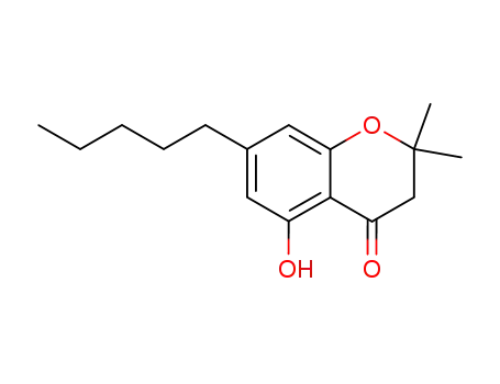 Molecular Structure of 16849-51-7 (4H-1-Benzopyran-4-one, 2,3-dihydro-5-hydroxy-2,2-dimethyl-7-pentyl-)