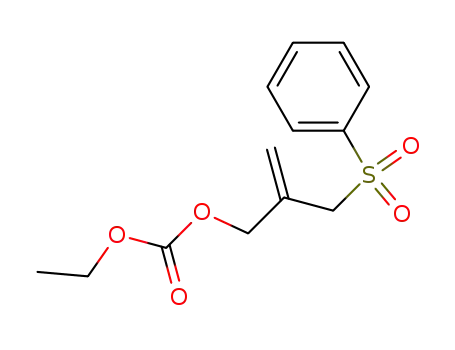 Molecular Structure of 117036-93-8 (Carbonic acid, ethyl 2-[(phenylsulfonyl)methyl]-2-propen-1-yl ester)