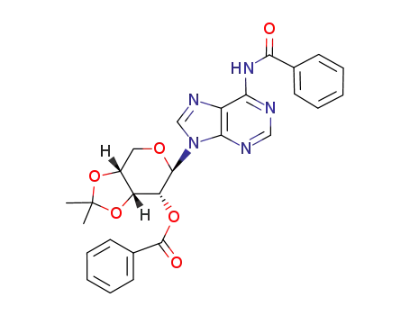 Benzoic acid (3aR,6R,7R,7aR)-6-(6-benzoylamino-purin-9-yl)-2,2-dimethyl-tetrahydro-[1,3]dioxolo[4,5-c]pyran-7-yl ester