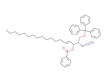 Molecular Structure of 108283-58-5 ((2S,3R,4E)-2-azido-3-benzoyl-1-(triphenylmethyl)-4-octadecene-1,3-diol)