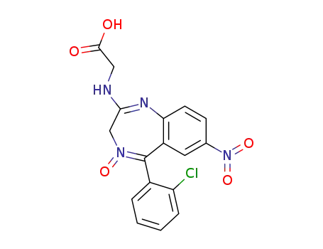 Molecular Structure of 101928-12-5 (2-carboxymethylamino-5-o-chlorophenyl-7-nitro-3H-1,4-benzodiazepine 4-oxide)