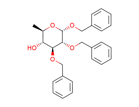 Molecular Structure of 55281-50-0 (benzyl 2,3-di-O-benzyl-6-deoxy-α-D-glucopyranoside)