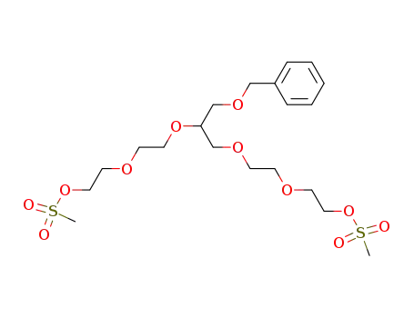 Molecular Structure of 94650-70-1 (3,6,9,12-Tetraoxatetradecane-1,14-diol, 7-[(phenylmethoxy)methyl]-,dimethanesulfonate)