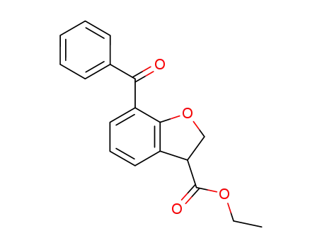 Molecular Structure of 93670-35-0 (3-Benzofurancarboxylic acid, 7-benzoyl-2,3-dihydro-, ethyl ester)