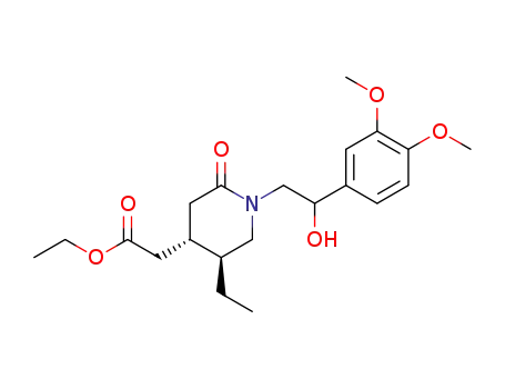 (+/-)-trans-1-<2-(3,4-dimethoxyphenyl)-2-hydroxyethyl>-5-ethyl-2-oxo-4-piperidineacetic acid ethyl ester