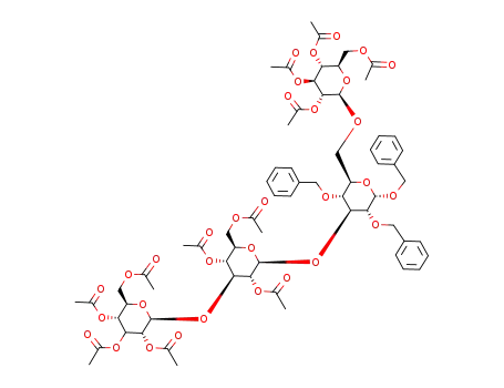 benzyl 2,4-di-O-benzyl-6-O-(2,3,4,6-tetra-O-acetyl-β-D-glucopyranosyl)-3-O-<2,4,6-tri-O-acetyl-3-O-(2,3,4,6-tetra-O-acetyl-β-D-glucopyranosyl)-β-D-glucopyranosyl>-α-D-glucopyranoside