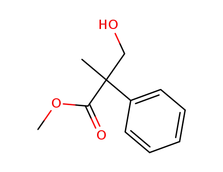 Molecular Structure of 70397-74-9 (methyl 2-(hydroxymethyl)-2-phenylpropionate)
