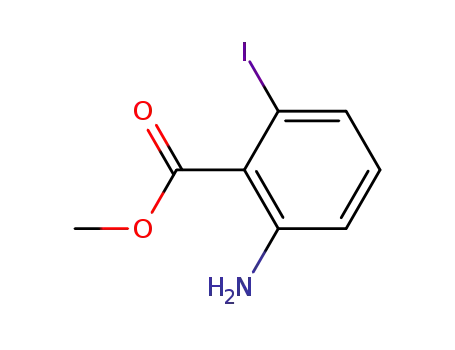 Molecular Structure of 147494-20-0 (Benzoic acid, 2-aMino-6-iodo-, Methyl ester)