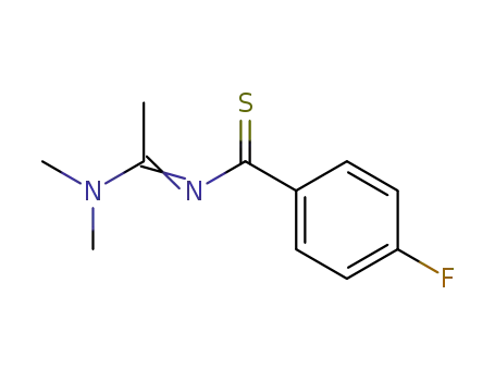 Molecular Structure of 74466-82-3 (N-[1-Dimethylamino-eth-(E)-ylidene]-4-fluoro-thiobenzamide)