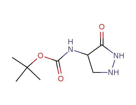 Molecular Structure of 106693-44-1 (4-(R,S)-(t-butoxycarbonylamino)-3-oxo-1,2-diazolidine)
