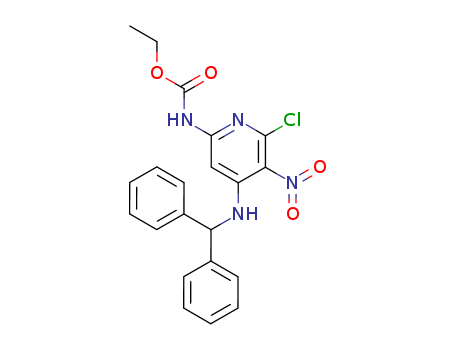 Carbamic acid,[6-chloro-4-[(diphenylmethyl)amino]-5-nitro-2-pyridinyl]-, ethyl ester (9CI) cas  6497-85-4