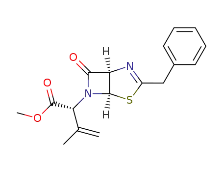 (<i>R</i>)-2-((1<i>R</i>)-3-benzyl-7-oxo-(1<i>r</i><i>H</i>,5<i>c</i><i>H</i>)-4-thia-2,6-diaza-bicyclo[3.2.0]hept-2-en-6-yl)-3-methyl-but-3-enoic acid methyl ester