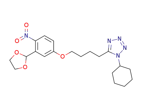 Molecular Structure of 98454-57-0 (5-<4-(1-cyclohexy-1H-5-tetrazolyl)butoxy>-2-nitrobenzaldehyde ethylene acetal)