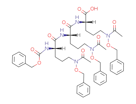 Molecular Structure of 124620-56-0 ((N<sup>5</sup>-acetyl-N<sup>5</sup>-(benzyloxy)-N<sup>2</sup>-(benzyloxycarbonyl)-L-ornithyl)-(N<sup>5</sup>-acetyl-N<sup>5</sup>-(benzyloxy)-L-ornithyl)-N<sup>5</sup>-acetyl-N<sup>5</sup>-(benzyloxy)-L-ornithine)