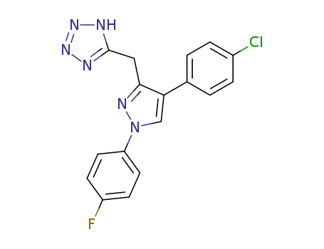 5-<4-(4-Chlorphenyl)-1-(4-fluorphenyl)-3-pyrazolylmethyl>-tetrazol