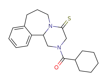 Molecular Structure of 121654-79-3 (2-(cyclohexylcarbonyl)-4-thioxo-1,2,3,4,6,7,8,12b-octahydropyrazino<2,1-a><2>benzazepine)