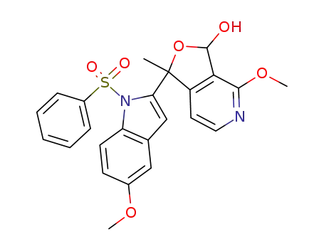 1-<2-(1-Benzenesulfonyl-5-methoxyindolyl)>-1,3-dihydro-3-hydroxy-4-methoxy-1-methylfuro<3,4-c>pyridine