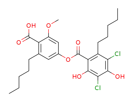 3,5-디클로로-2,4-디히드록시-6-펜틸벤조산 4-카르복시-3-메톡시-5-펜틸페닐 에스테르